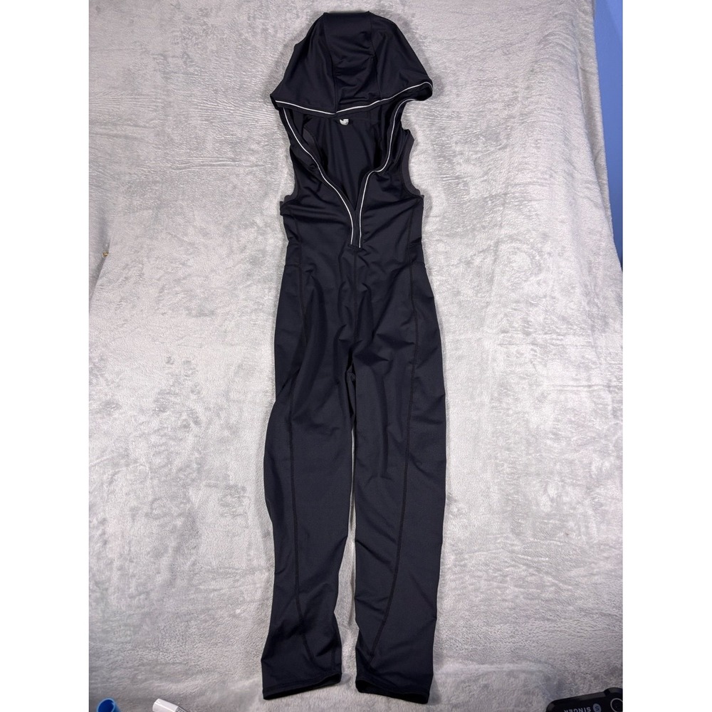 FP Movement Womens Hooded Sleeveless Jumpsuit Black Stretch